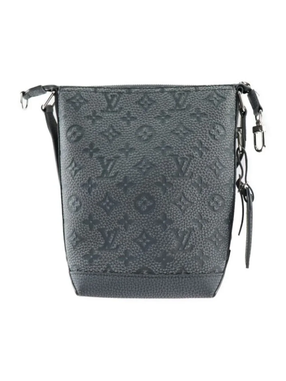 Louis Vuitton Climbing Hobo Cruiser PM Shoulder Bag Taurillon Leather Gray